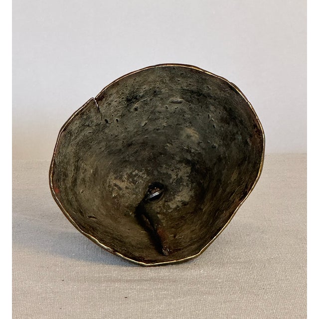 Rustic Antique Senegalese Brass Cast Bell For Sale - Image 3 of 3