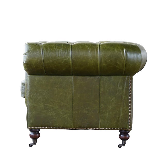Art Deco Chesterfield Leather Sofa by Adoorne For Sale - Image 3 of 7