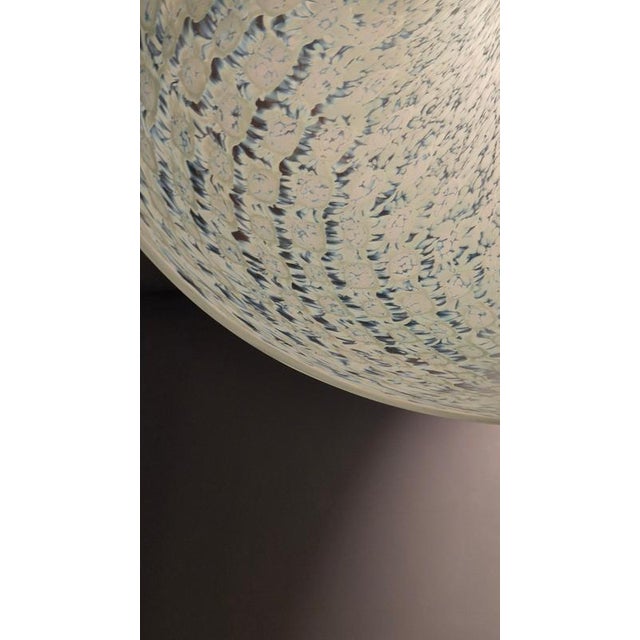 White and Light Blue Murano Glass Pendant Light, Italy, 1970s For Sale - Image 4 of 7