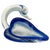Original hand-blown art glass swan dish features a swan with its head resting near its wing. Made from clear glass with...