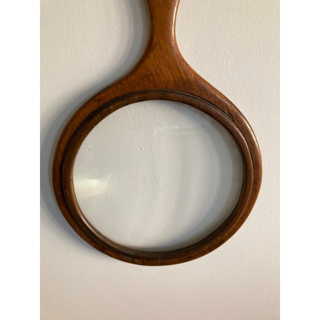 Large Antique Mahogany Magnifying Glass For Sale - Image 5 of 11