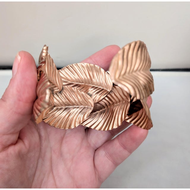 Vintage 1982 Signed Napier Book Piece Wide Leaves Bracelet For Sale In Philadelphia - Image 6 of 10