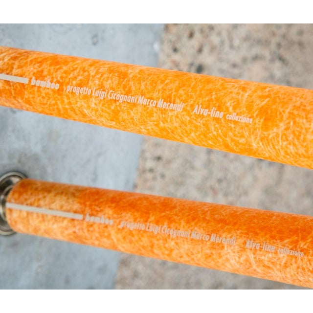 Mid Century Modern Floor Lamp Bamboo 2 Light Viabizzuno Italian Fiberglass Tall For Sale - Image 4 of 12