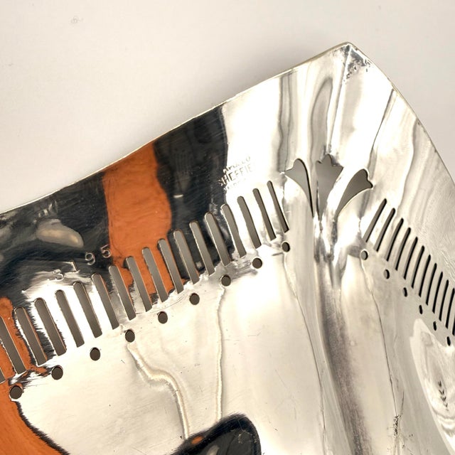 Vintage Sheffield Silver Plate Centerpiece Bowl Basket For Sale In Portland, ME - Image 6 of 8