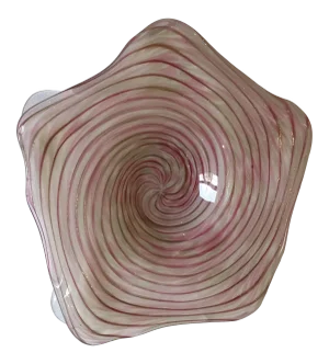 Gold Flecked Pink Murano Glass Dish Bowl Starfish Catchall