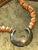 Metal 1970s Vintage Alexis Kirk Coral Orange Pewter Crescent Pendant Necklace For Sale - Image 7 of 8