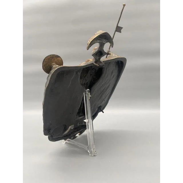 Brutalist Wall Bronze Sculpture of the Dragon Slot of Lajos Muharos, Hungary, 1970s For Sale - Image 6 of 11