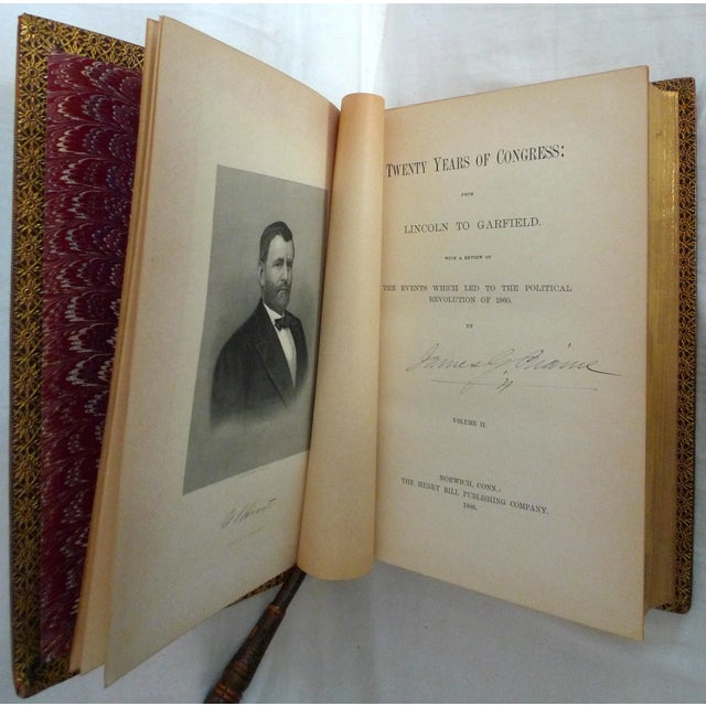 Mid 19th Century Illustrated Volume Set, Signed Presentation Copy of James Blaine's Twenty Years of Congress - 2 Books For Sale - Image 10 of 13