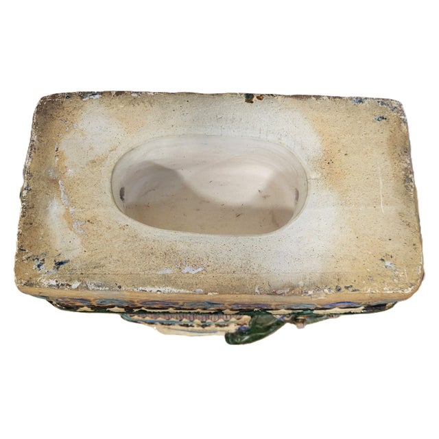 Pair Vintage Chinese Asian Glazed Terracotta Elephant Garden Stool Table Benches For Sale - Image 18 of 18
