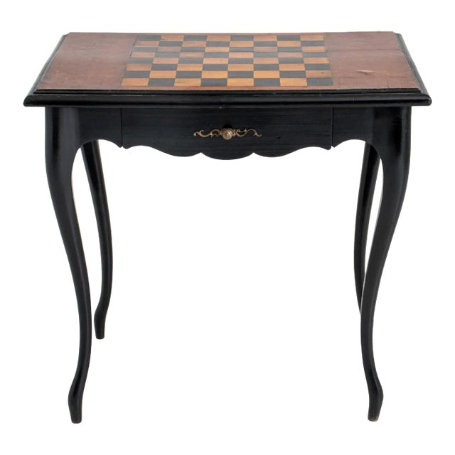 French Louis XV Inlaid & Ebonised Game Table, 19Th C For Sale
