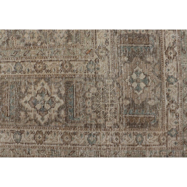Light Green, Brown & Tan Persian Tabriz Antique Rug in All Over Herati Design 7'10 X 11'10 For Sale - Image 13 of 16