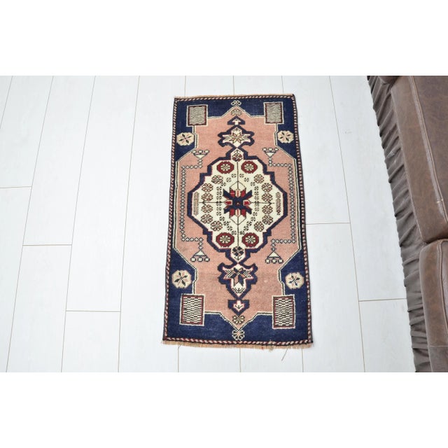 1960s Muted Modern Design Oushak Small Rug For Sale In Phoenix - Image 6 of 6