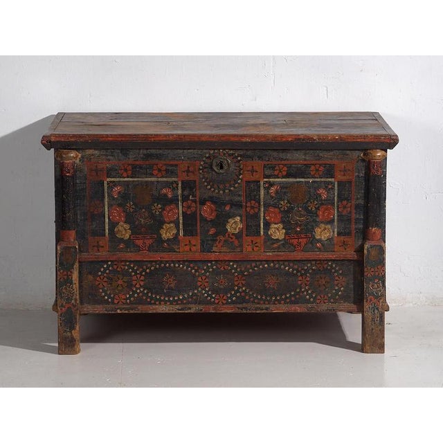 Antique Painted Chest, 1870s For Sale - Image 10 of 18