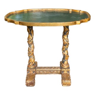 19th Century Italian Baroque-Style Giltwood Low Table For Sale