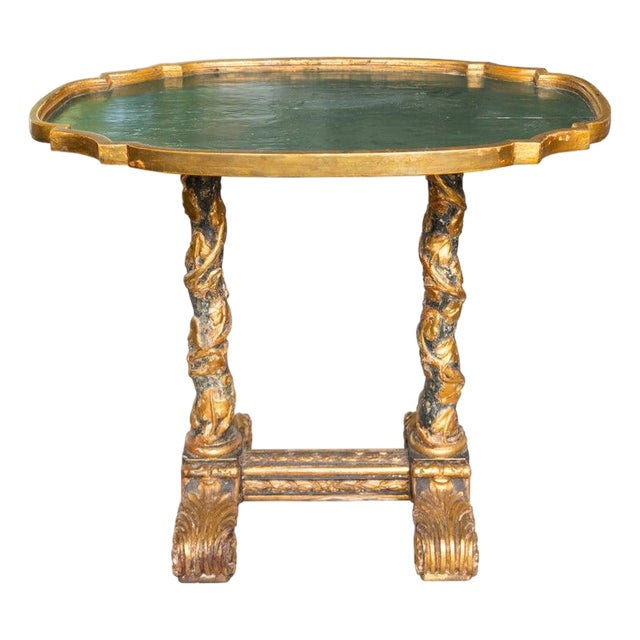19th Century Italian Baroque-Style Giltwood Low Table For Sale