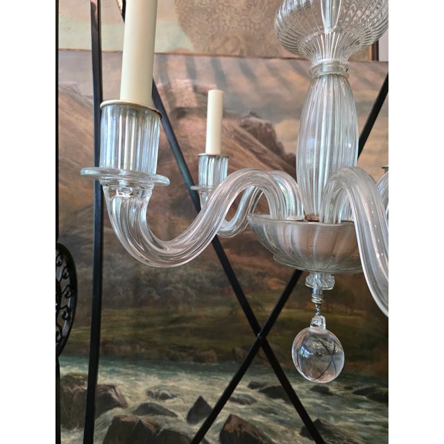 Vintage Mid Century Modern Murano Style Venetian Chandelier For Sale - Image 4 of 12