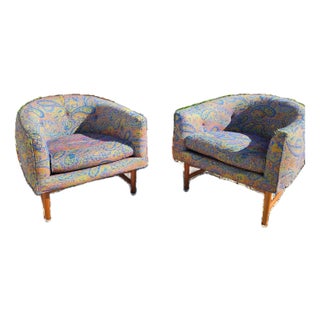 1960s Pair of Mid Century Milo Baughman Lounge Chairs For Sale