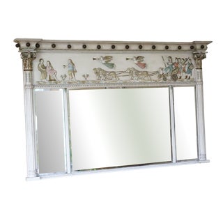Large Antique Regency Overmantle Wall Mirror, 1800s For Sale