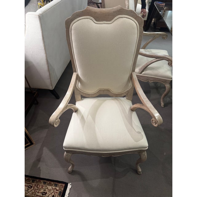 French Provincial Late 20th Century Minton Spidell Set of 8 French Style Upholstered Armchairs For Sale - Image 3 of 8