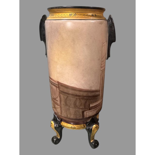 Antique Victorian Hand Painted Scenic Decorated Old Paris Porcelain 8.5" Vase In very nice original condition showing some...