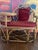 1970s Vintage Boho Chic Bamboo Gossip Bench With Original Seat and Back Cushions, Original Glass Top on Table. In Immaculate Condition. For Sale - Image 5 of 10