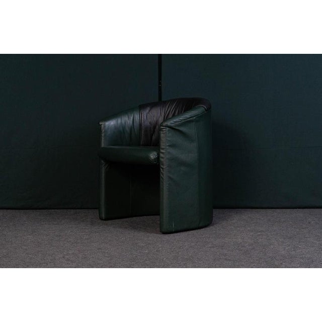 Vintage Black Leather Armchair For Sale - Image 3 of 18