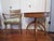 1950s Heywood Wakefield Style Unmarked Painted Mid-Century Modern Armchair in Orchid Pattern Silk For Sale In Los Angeles - Image 6 of 7
