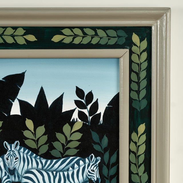 Pair of Jungle Paintings With Animals by Ruth Schindler For Sale In West Palm - Image 6 of 18