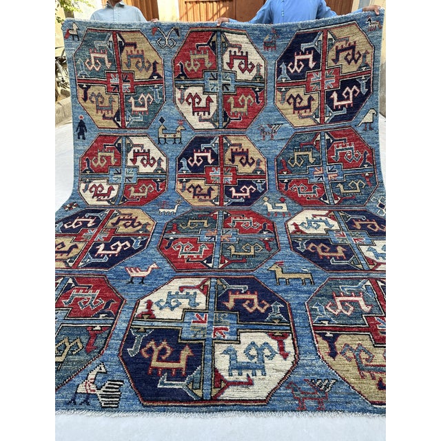 Brick Red Turkmen Gul Rug 8x10 For Sale - Image 8 of 8