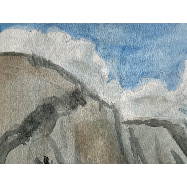 American 1960s Watercolor Landscape Painting of Crystal Blue Lake For Sale - Image 3 of 7