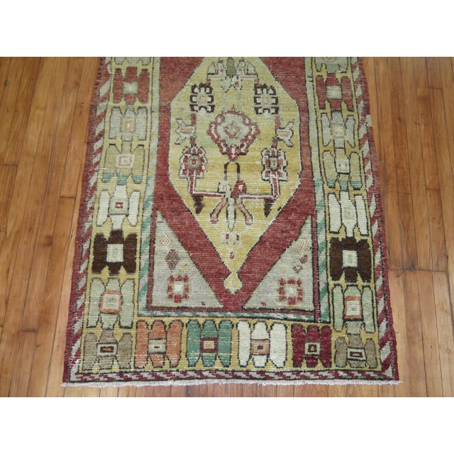 Textile 1940s Wide Turkish Anatolian Geometric Runner - 3'8" x 9'9" For Sale - Image 7 of 18