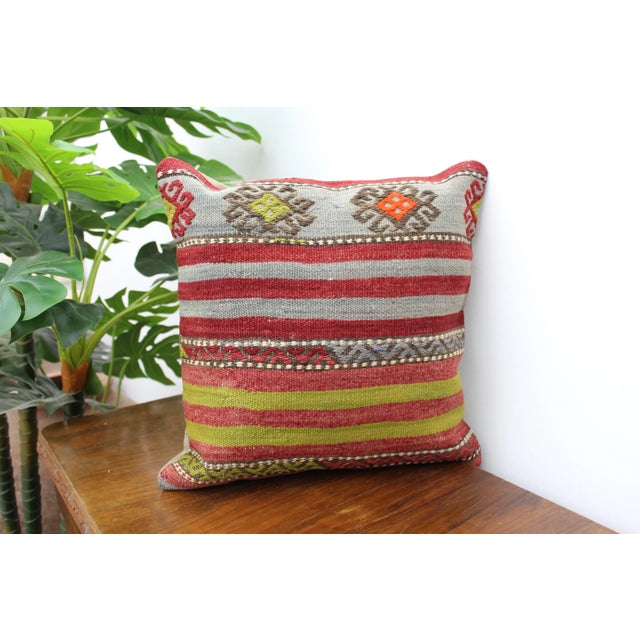 Antique White 2 Turkish Kilim Decorative Pillow Covers - 14.5"x15.5" For Sale - Image 8 of 10