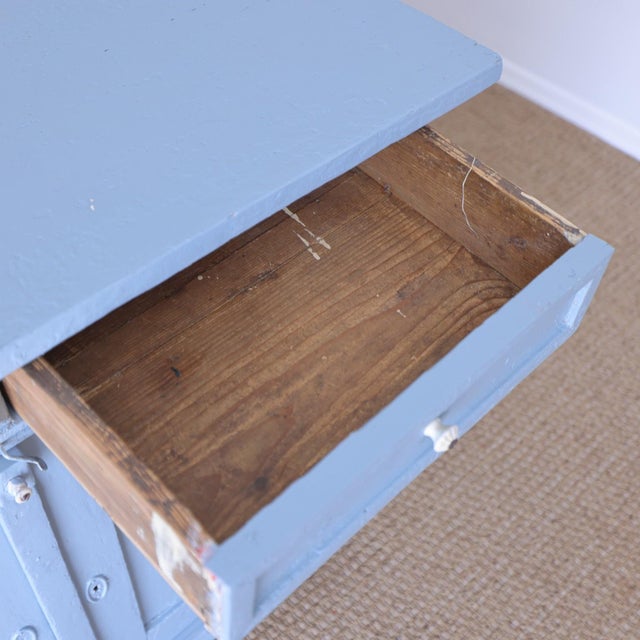 Antique Blue Painted Pine Cupboard - Circa 1880 For Sale - Image 10 of 14