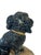 Antique French Lead Painted Black Spaniel Dog Seated on a Rock For Sale - Image 11 of 12