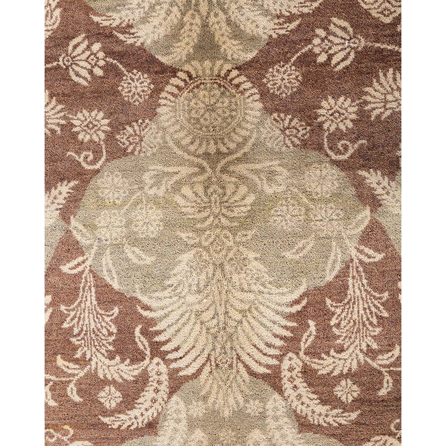 Traditional Ikat, One-of-a-Kind Hand-Knotted Area Rug - Brown, 9' 2" x 12' 4" For Sale - Image 3 of 8