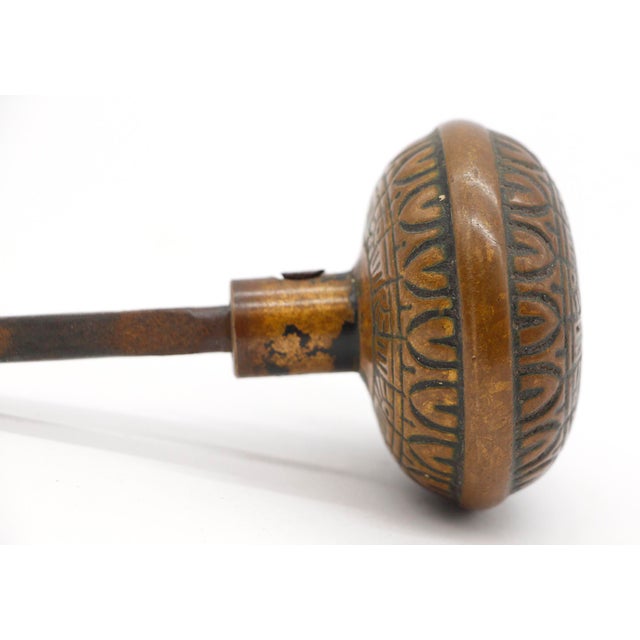 Traditional Antique Kenton Lock Dark Bronze Passage Door Knob For Sale - Image 3 of 5