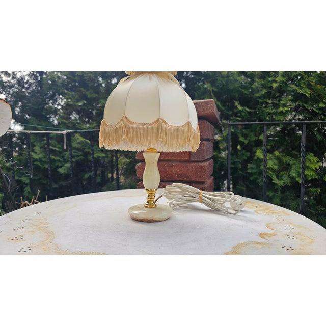 Textile Onyx Table Lamp, 1950s-1970s For Sale - Image 7 of 9