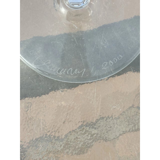 Stunning pair (2) of crystal fluted champagne glasses by Waterford from the Millennium Series produced between 1996-2005....