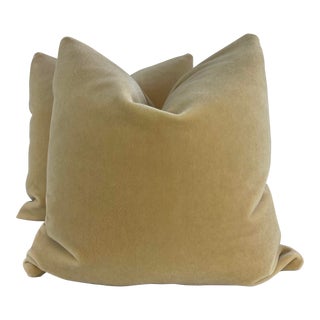Schumacher "San Carlo Mohair" in Oyster 22" Pillows-A Pair For Sale