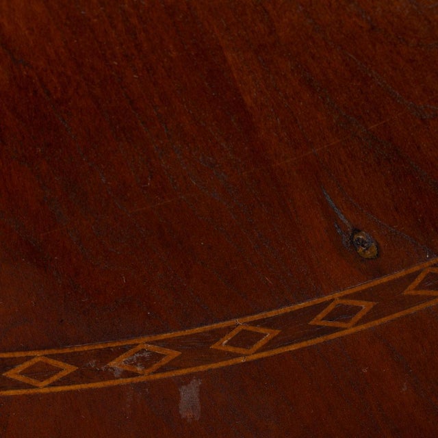 Wood Round Stickley Table With Brass Inlay For Sale - Image 7 of 12