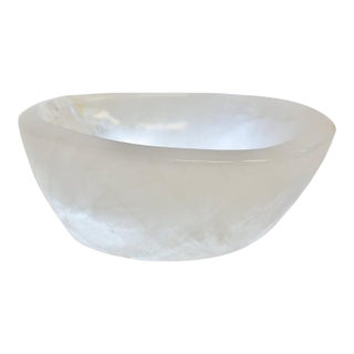 Large Rock Crystal Bowl With Gold Rutile 10" For Sale