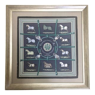 Hermes Couvertures Et Tenues Du Jour Framed Silk Scarf 24" For Sale