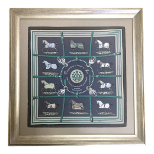 Hermes Couvertures Et Tenues Du Jour Framed Silk Scarf 24"