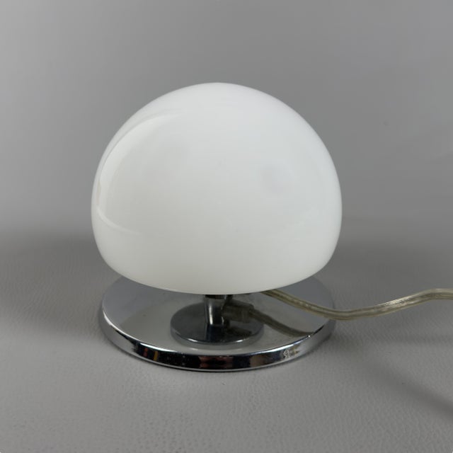 Space Age Glass Table Lamp in Metal and Chrome For Sale - Image 10 of 10