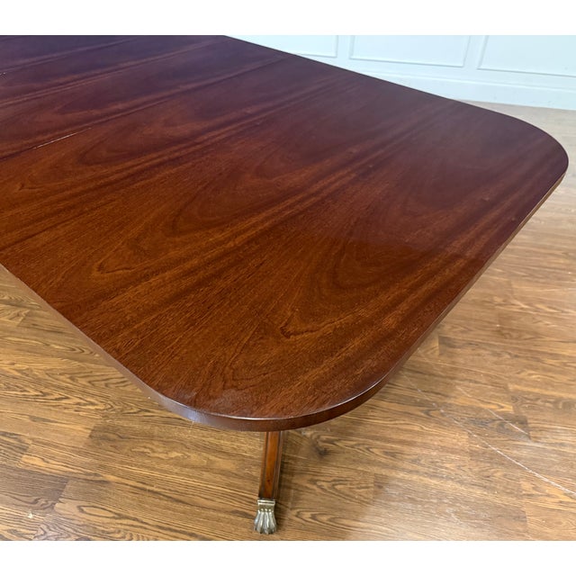 Traditional Georgian Style Mahogany Double Pedestal Dining Table by Leighton Hall - Showroom Sample For Sale - Image 11 of 16