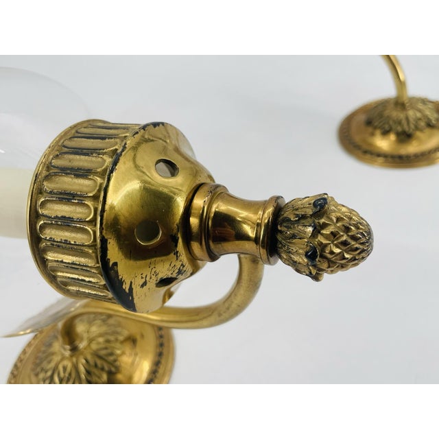 1990s Charles Edwards London Brass Hurricane Wall Sconces - a Pair For Sale - Image 13 of 18