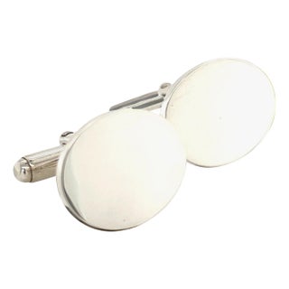 1990s Pair of Tiffany & Co Estate Sterling Silver Cufflinks For Sale