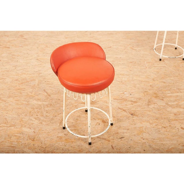 Set of White Tubular Steel Bar Chairs For Sale - Image 12 of 15