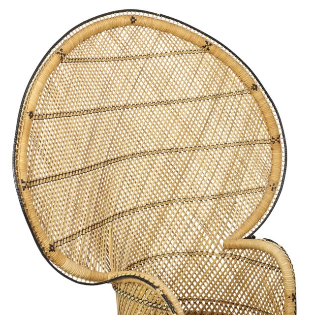 Large Boho Peacock Emanuelle Chair in Rattan, 1960s For Sale - Image 4 of 16