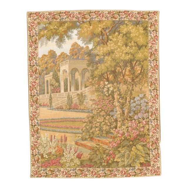 Pasargad DC Wool and Cotton Antique French Tapestry For Sale